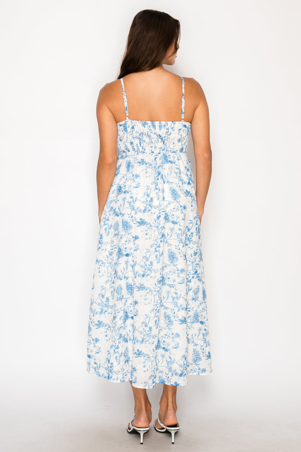 Indigo Veil Midi Dress