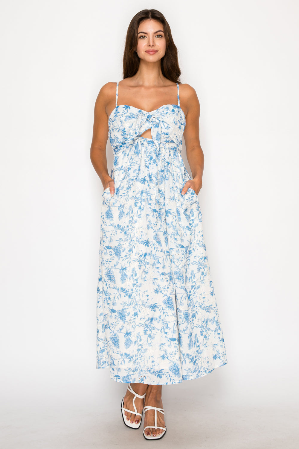 Indigo Veil Midi Dress