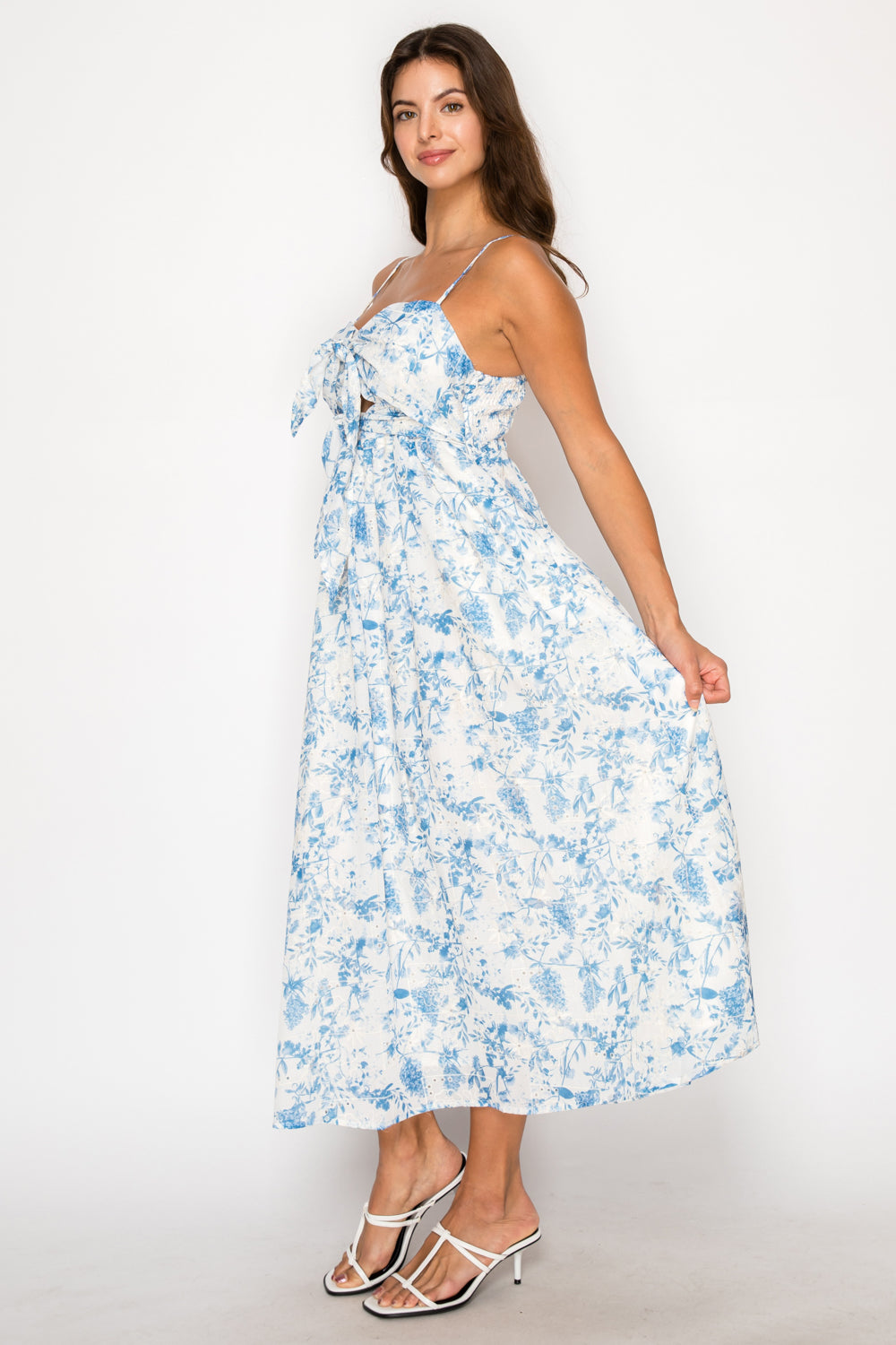 Indigo Veil Midi Dress