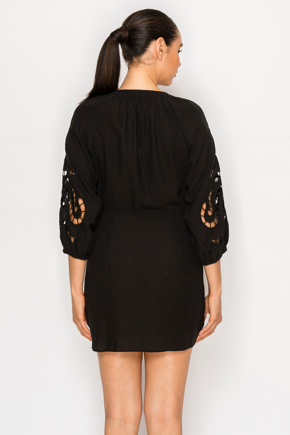 Black Linen Mini Dress
