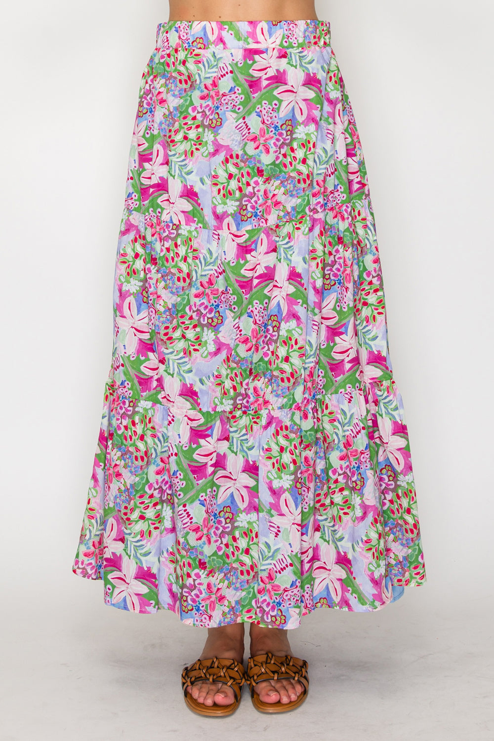 Floral patterned skirt on a white background