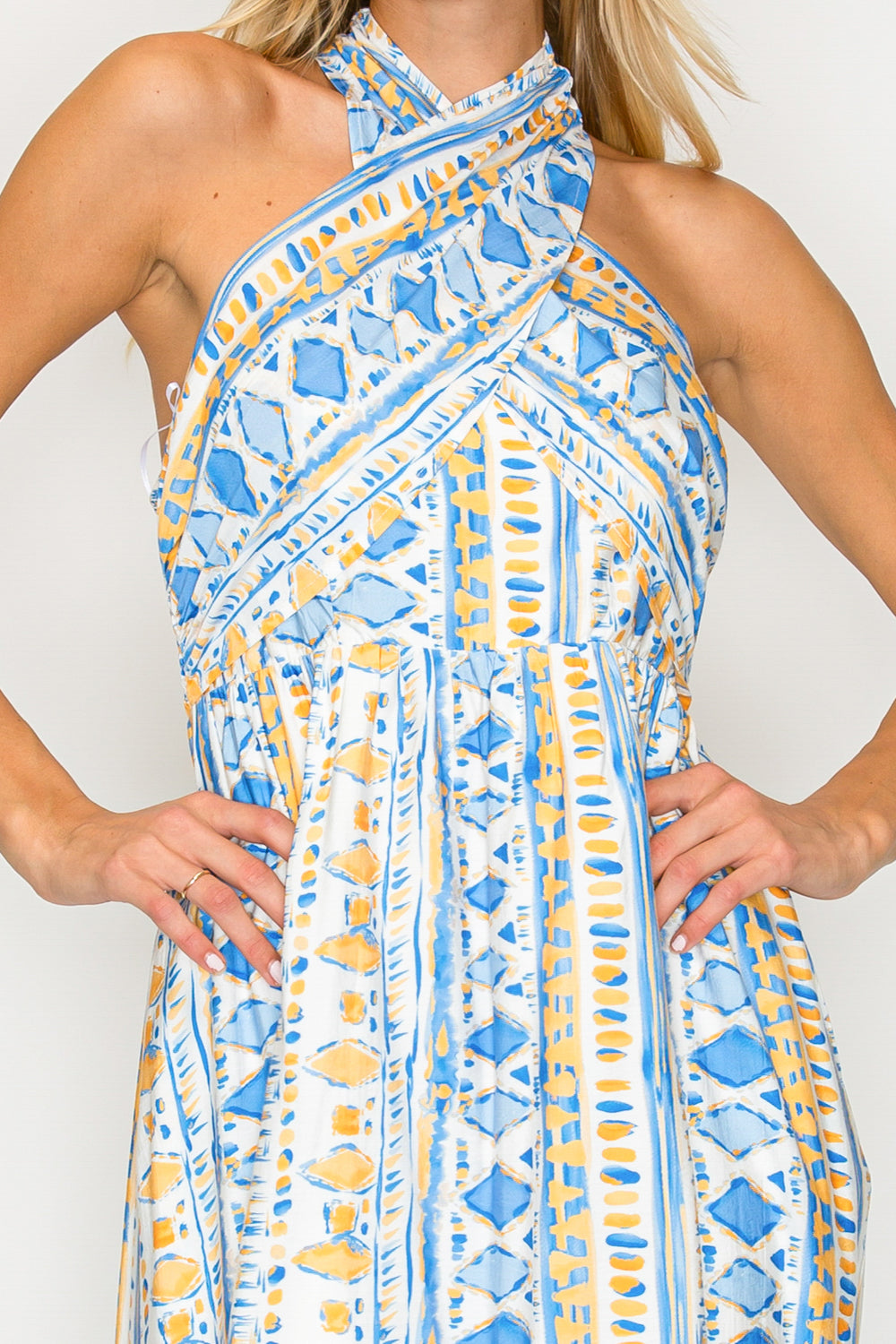 Aegean Rhythm Halter Dress