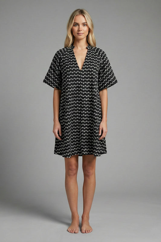 Stitch Muse Geometric Shift Mini Dress