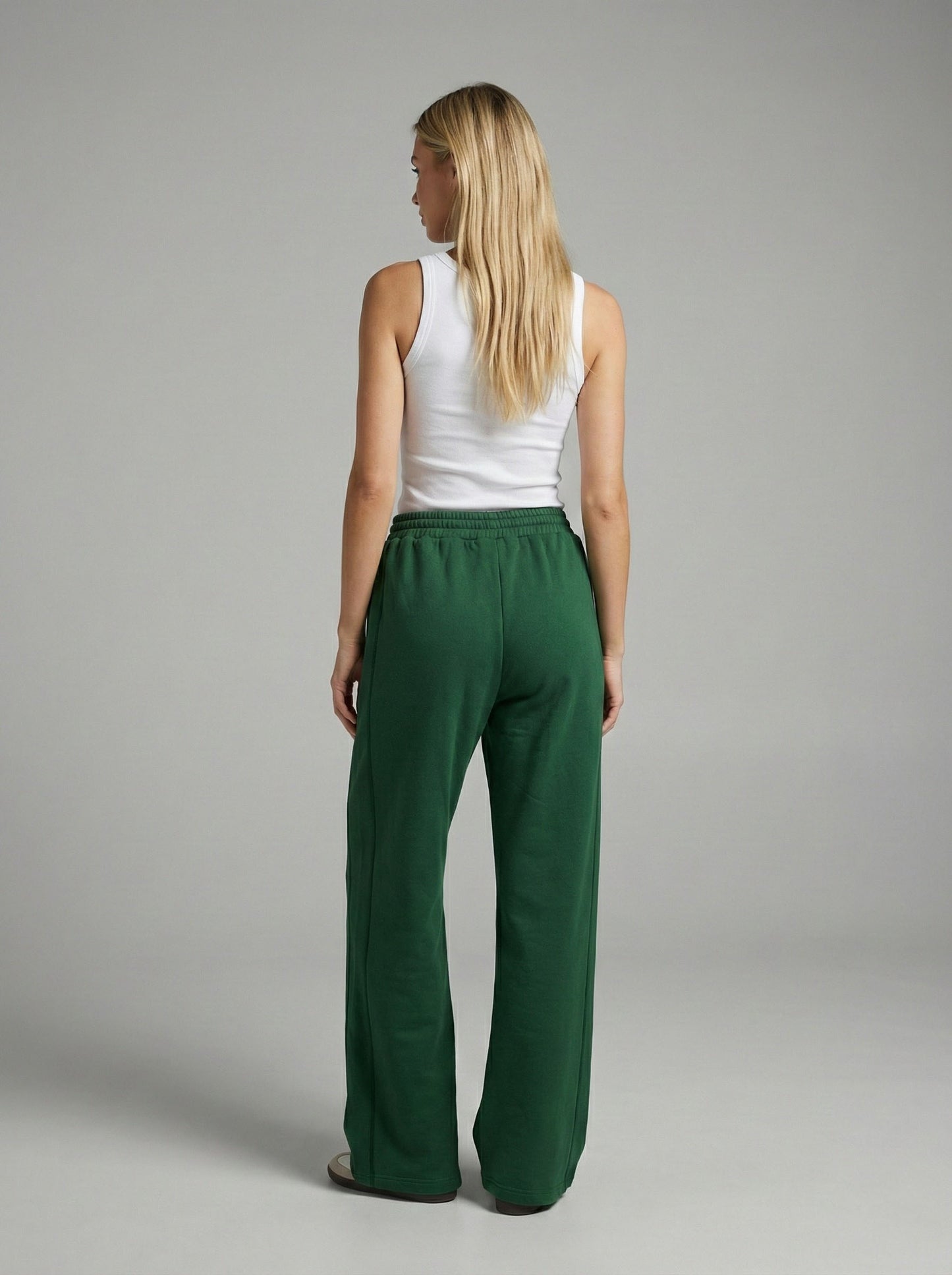 Emerald French Terry Wide Leg Pants
