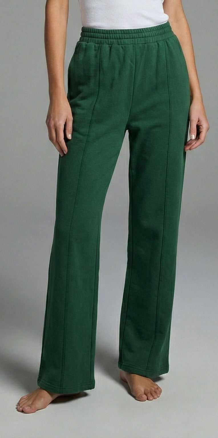 Emerald French Terry Wide Leg Pants