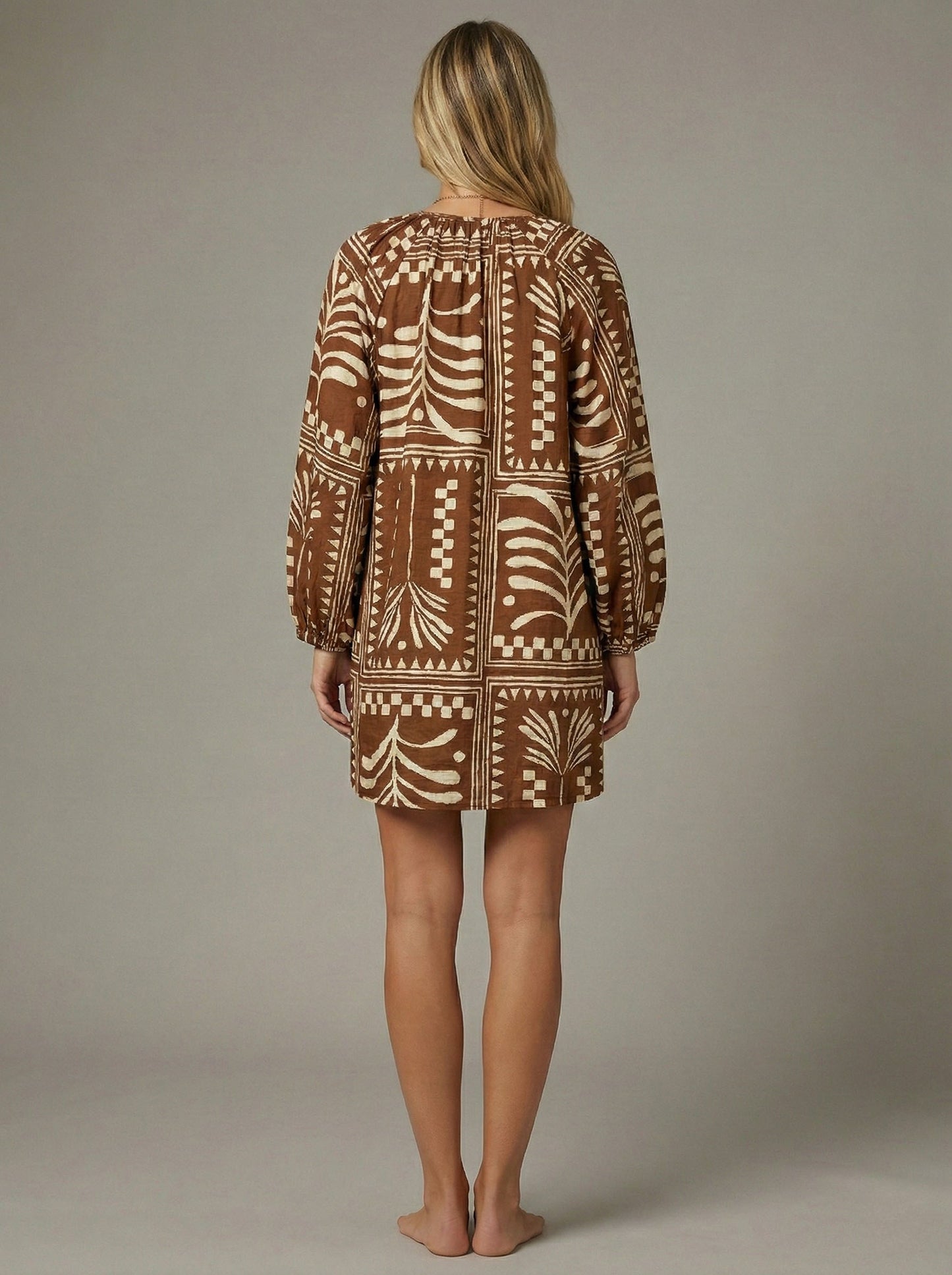 Terracotta Tribal Tassel Mini Dress