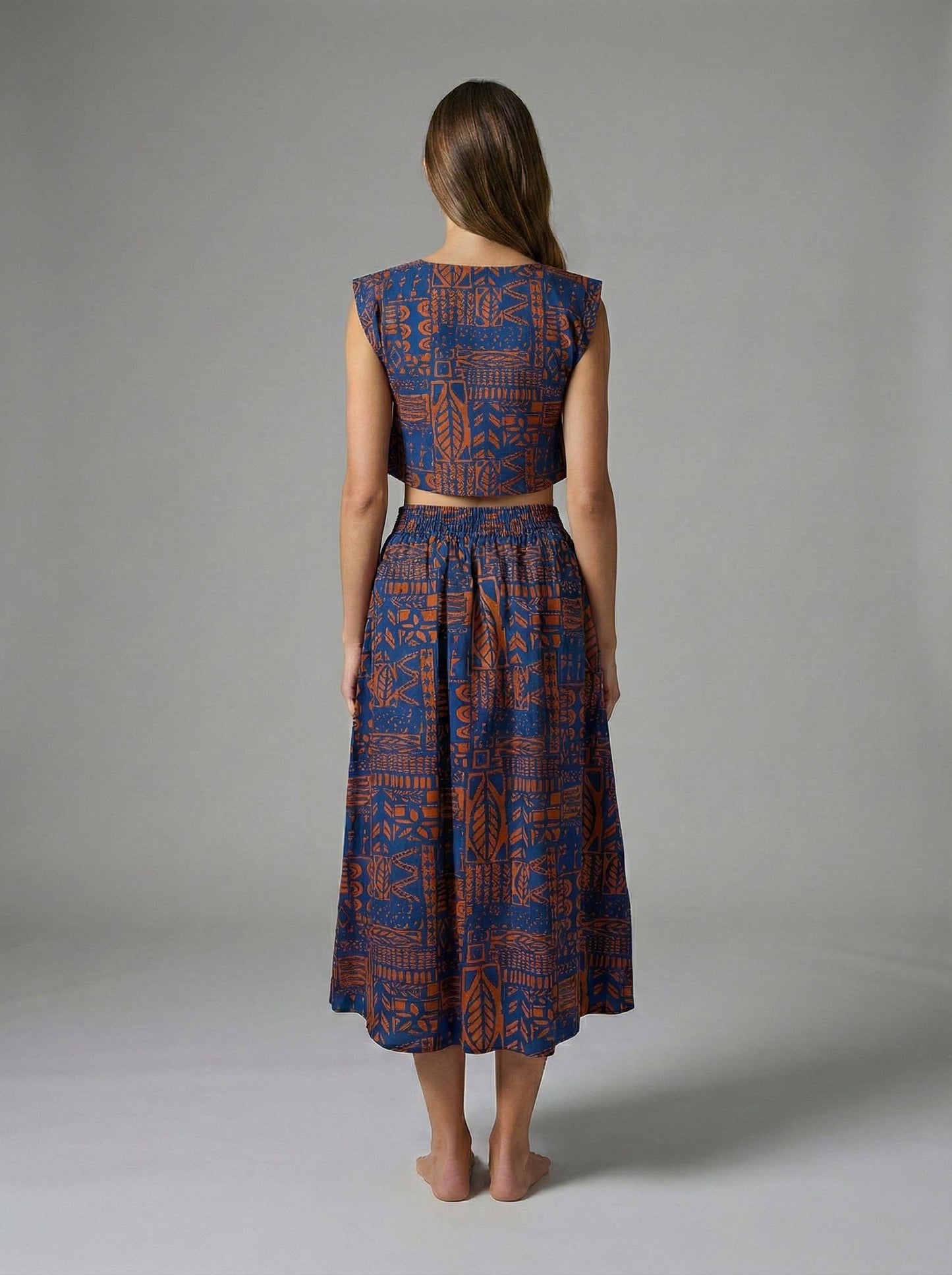 Rustic Edge Two-Piece Skirt Set