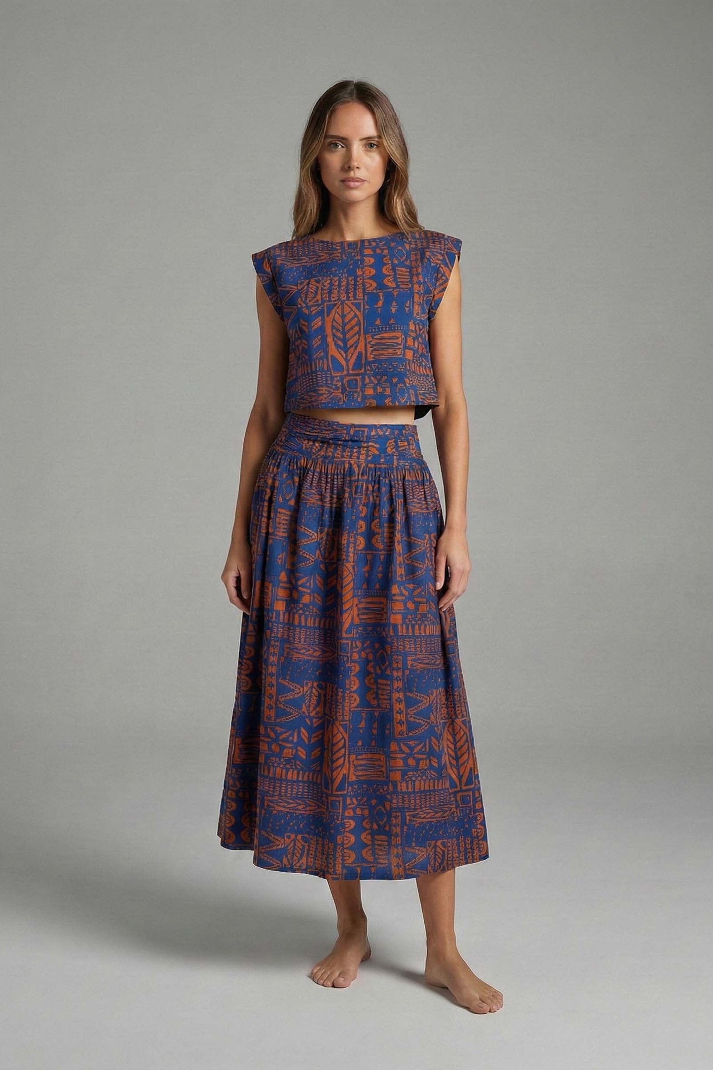 Rustic Edge Two-Piece Skirt Set
