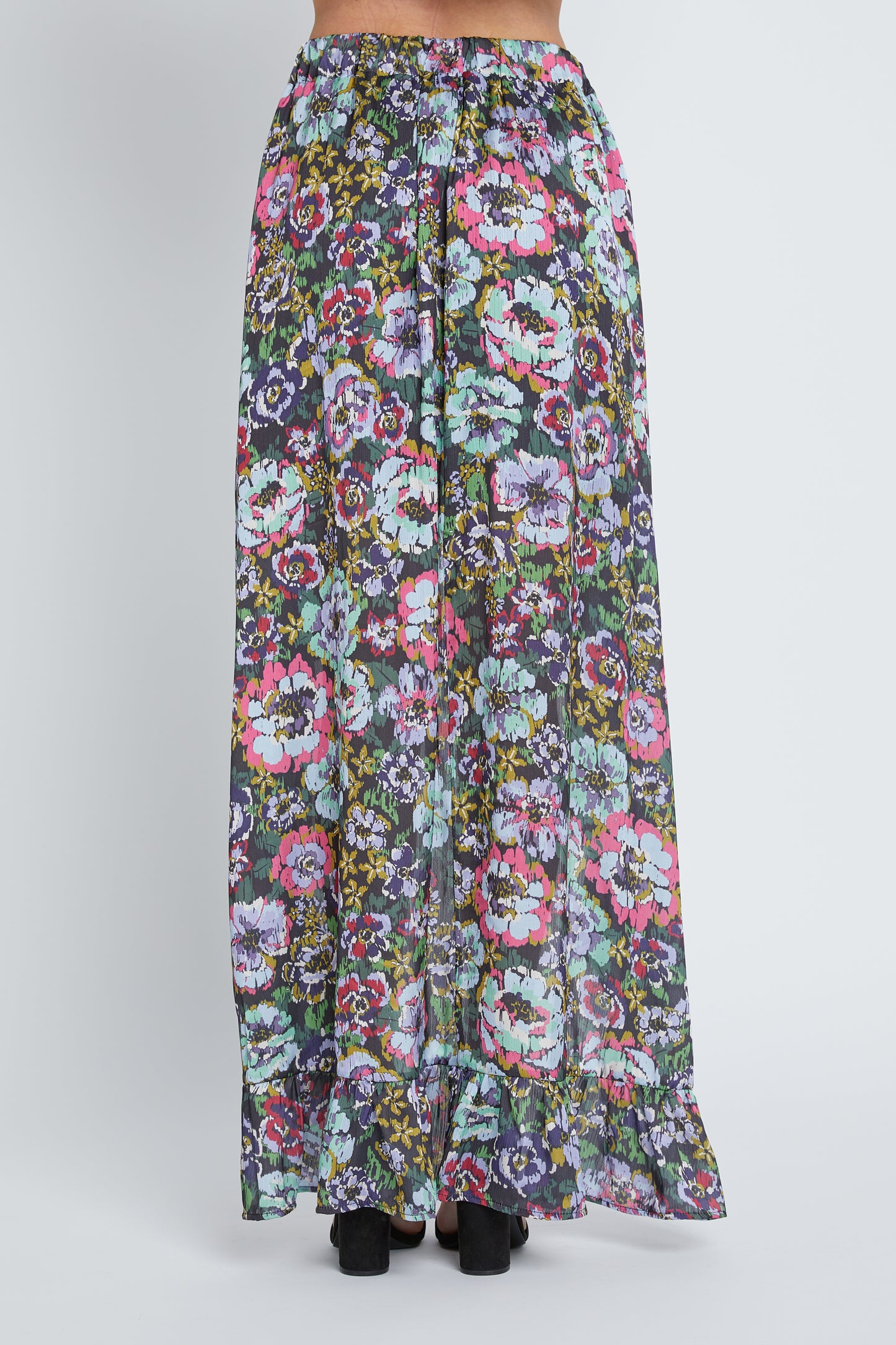 Dark Watercolor Floral Giana Skirt