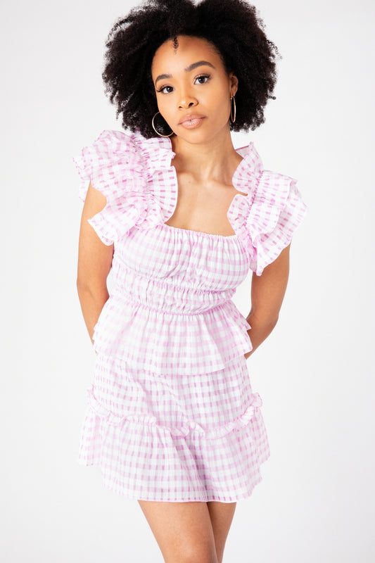 Lavender Gingham Gaia Top