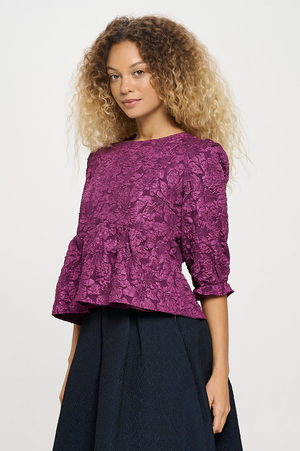 Violet Jacquard Blouse