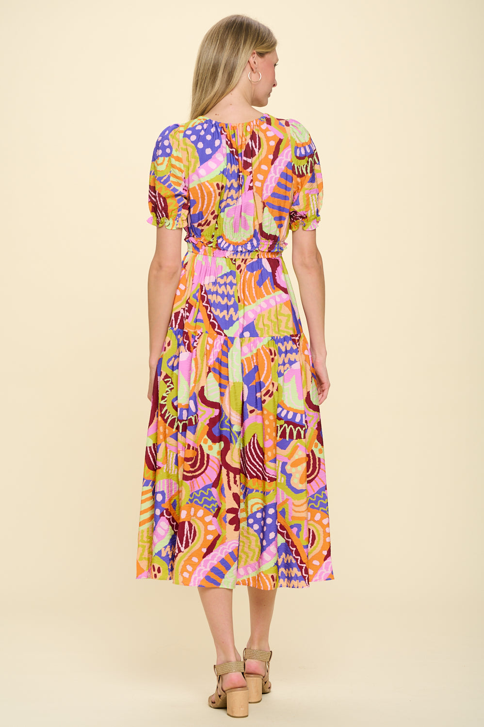 Tribal Orange Multi Delphi Dress