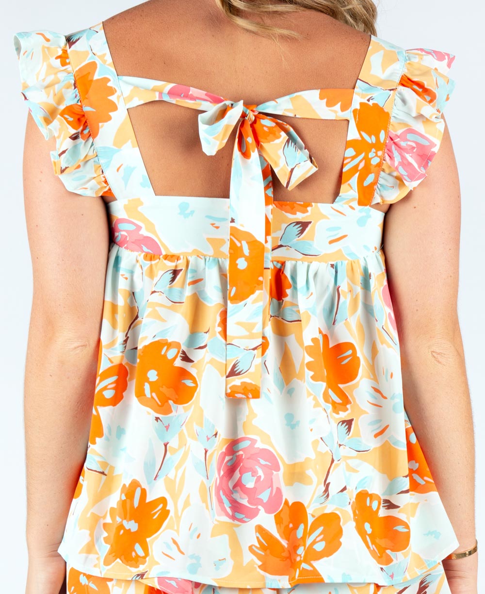 Orange Flower Yamas Top