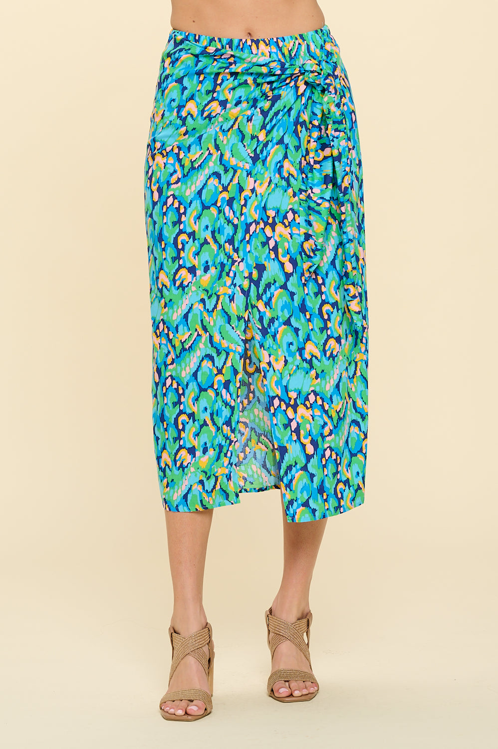 Tribal Blue Wrap Skirt