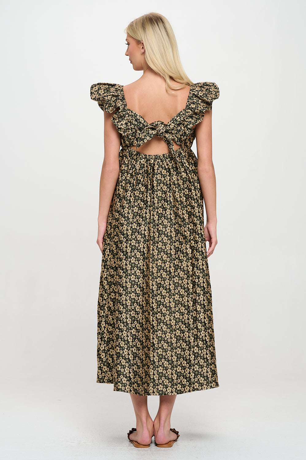 Gold Daisy Jacquard Maxi Dress