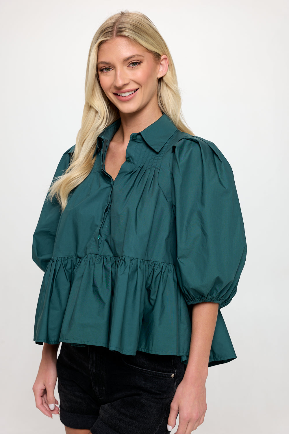 Hunter Green Poplin Dress