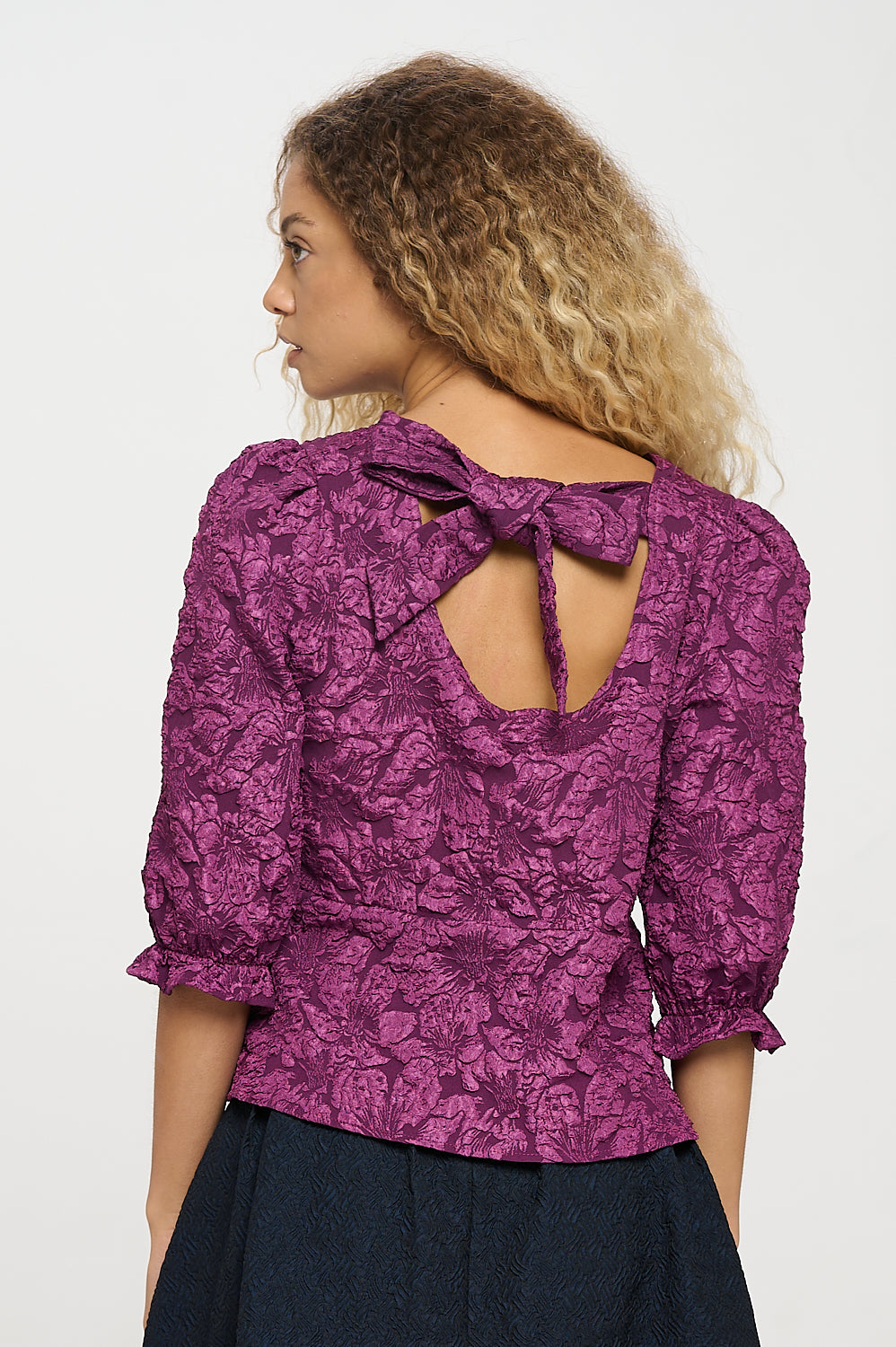 Violet Jacquard Blouse