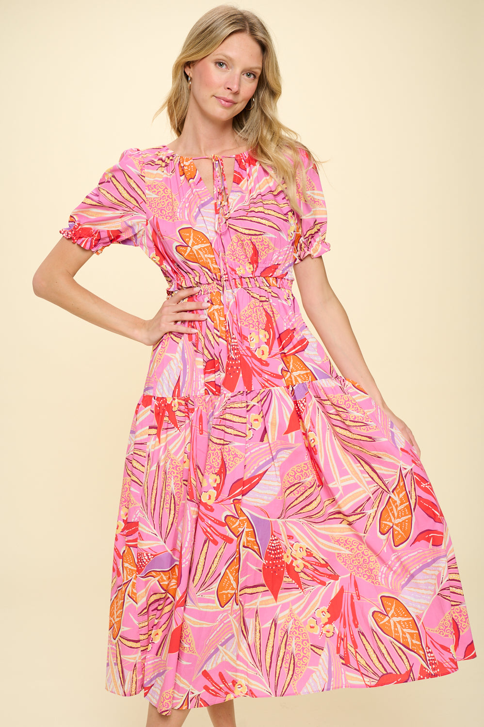 Tropical Pink Delphi Dress