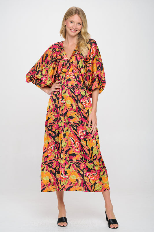 Paisley Flower Maxi Dress