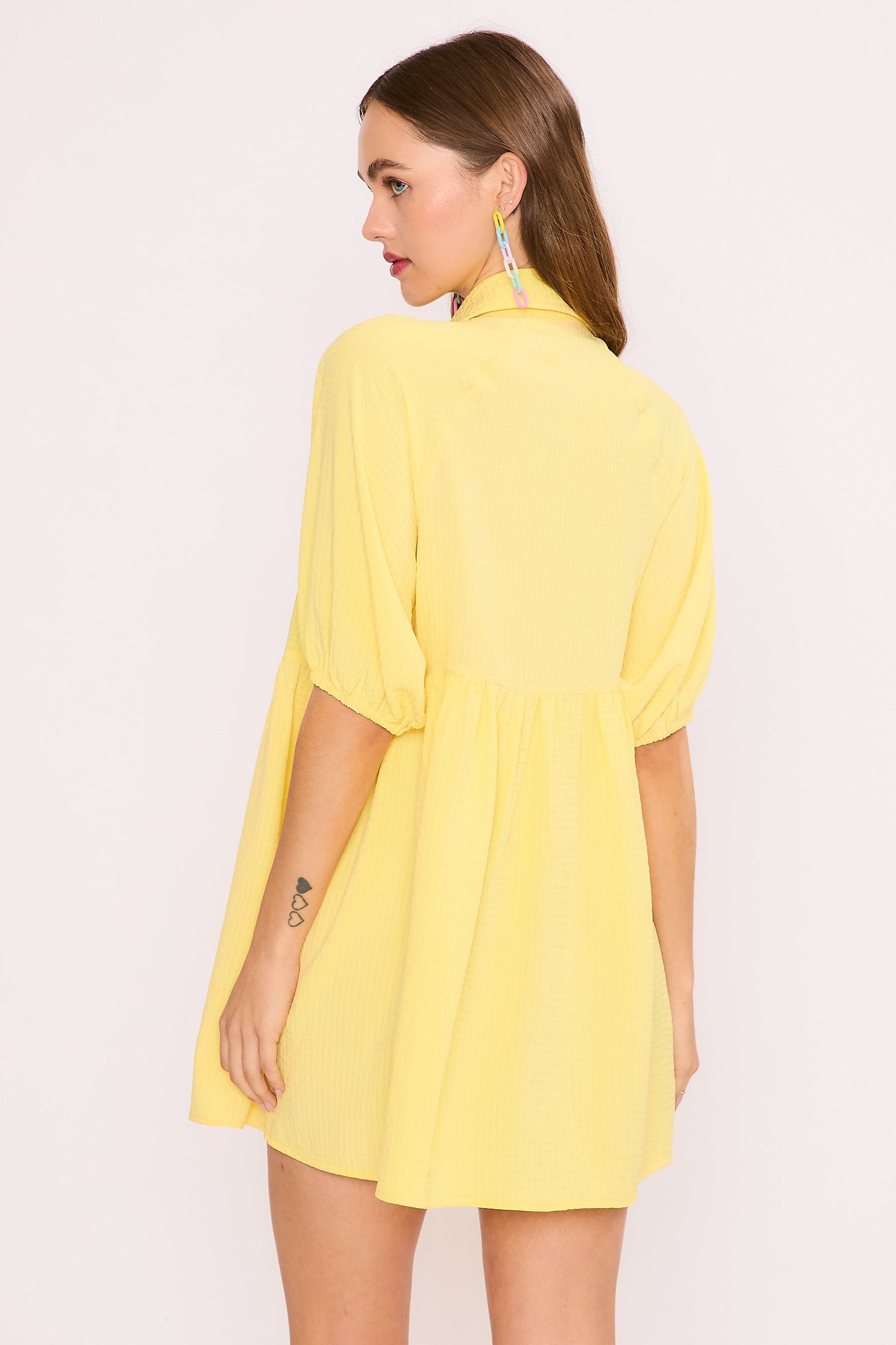 Shadow Stripe Yellow Ines Dress