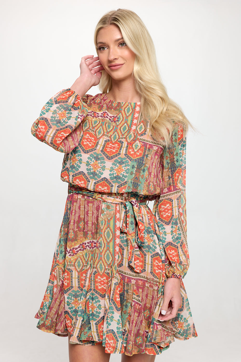 Ancient Tapestry Long Sleeve Dress