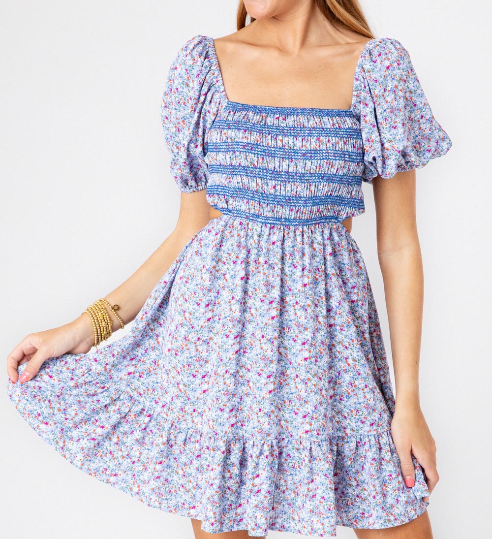 Blue Ditsy Ariel Dress