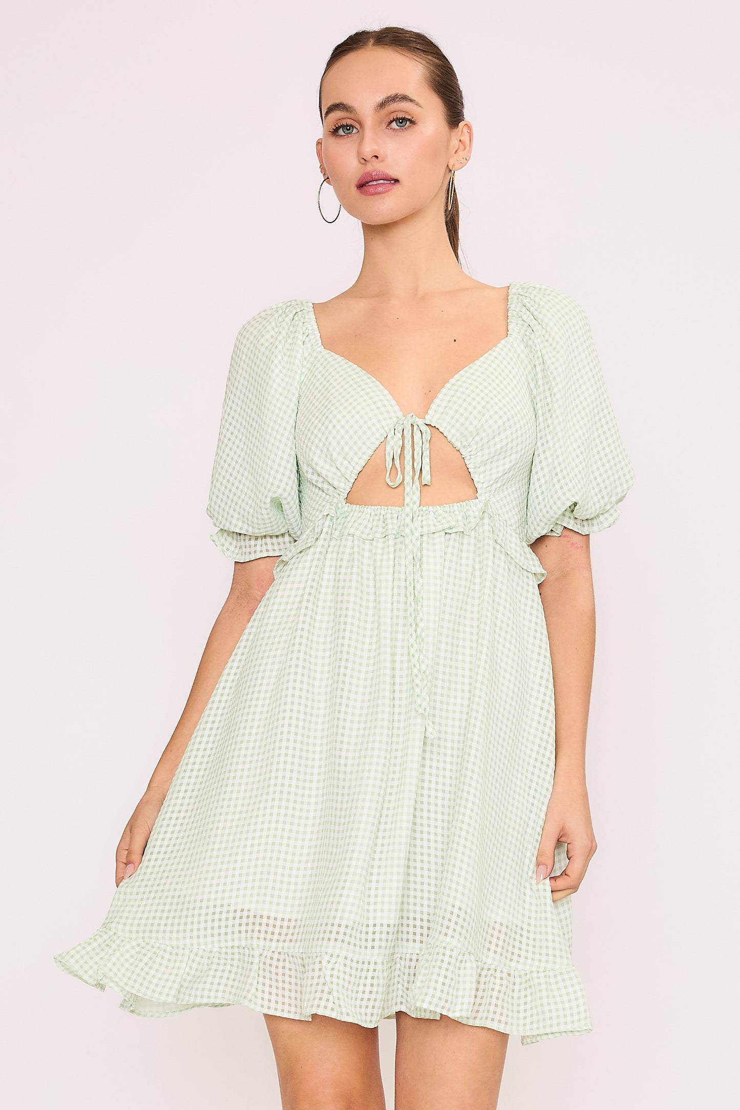 Mint Check Garden Dress