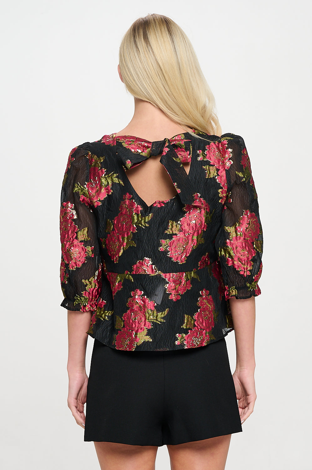 Scarlet Blossom Noir Blouse