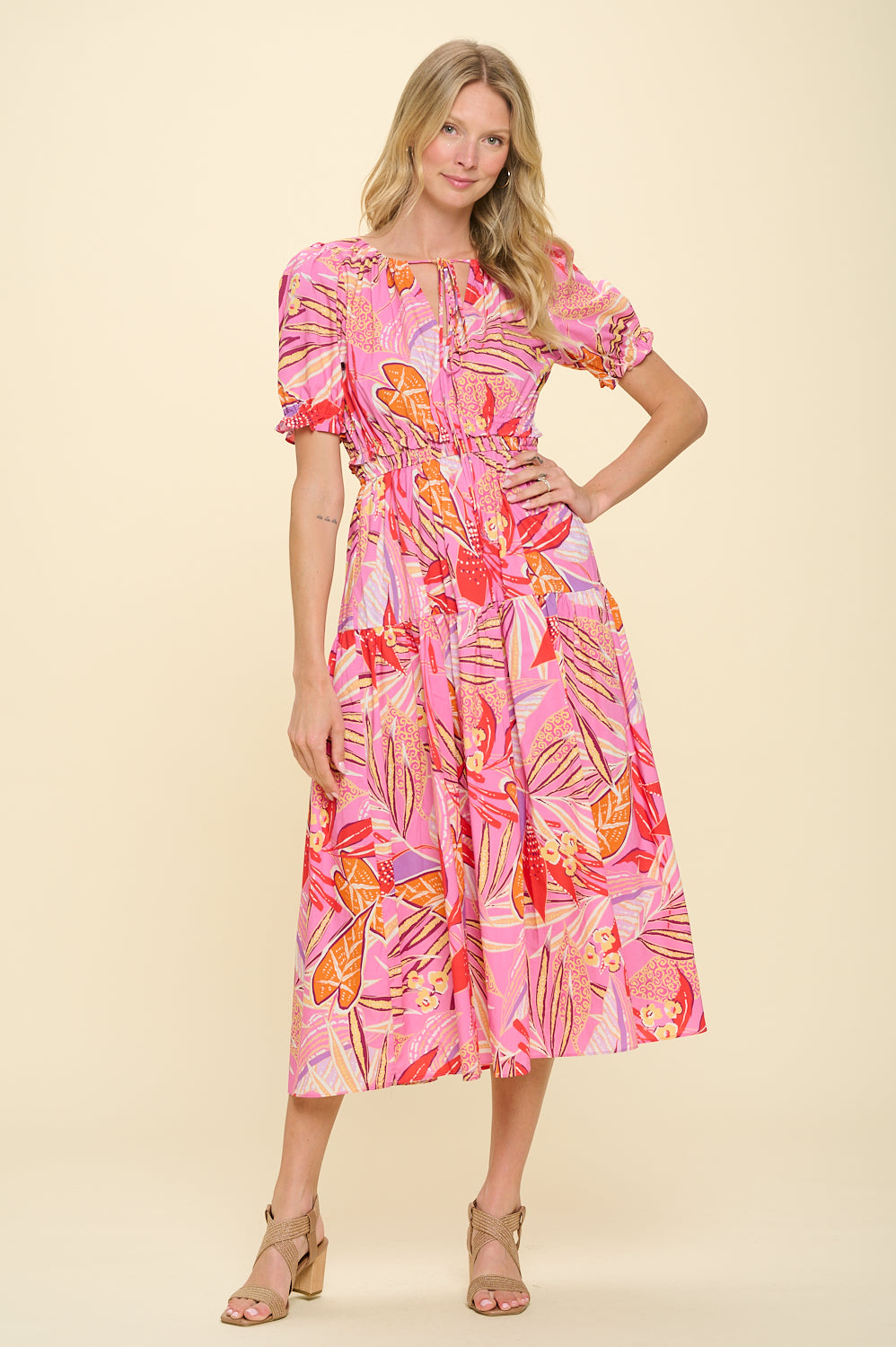 Tropical Pink Delphi Dress