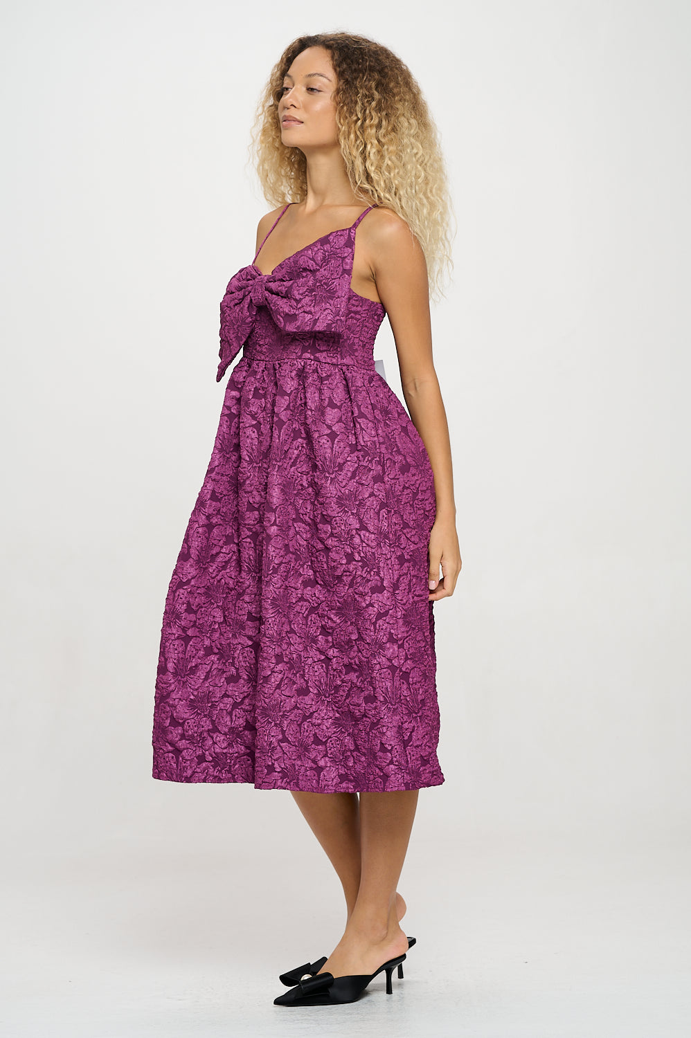 Violet Jacquard Bow Dress