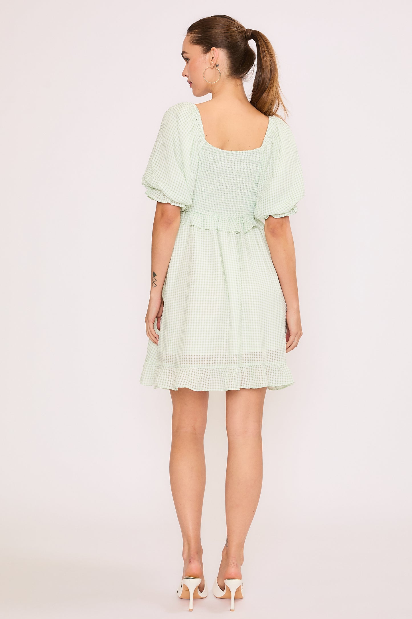 Mint Check Garden Dress