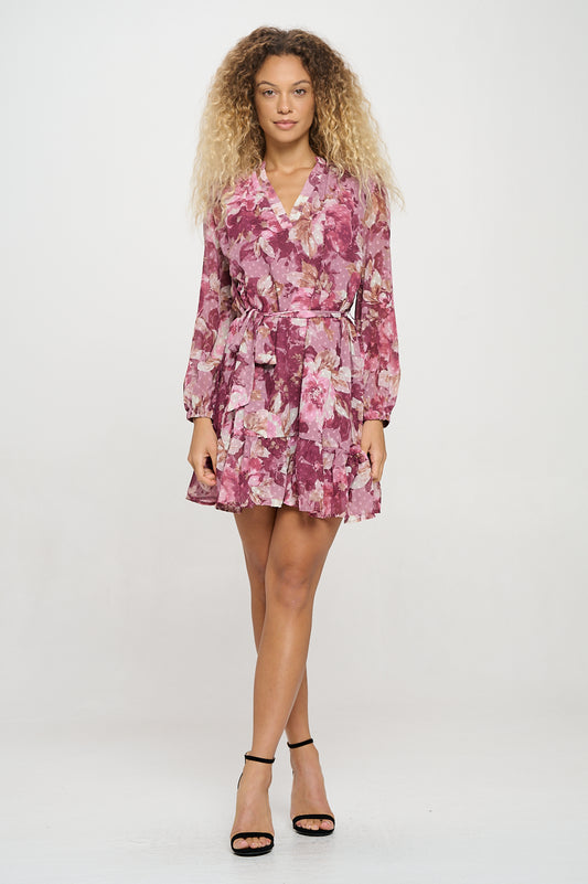 Camelia Mauve Long Sleeve Dress