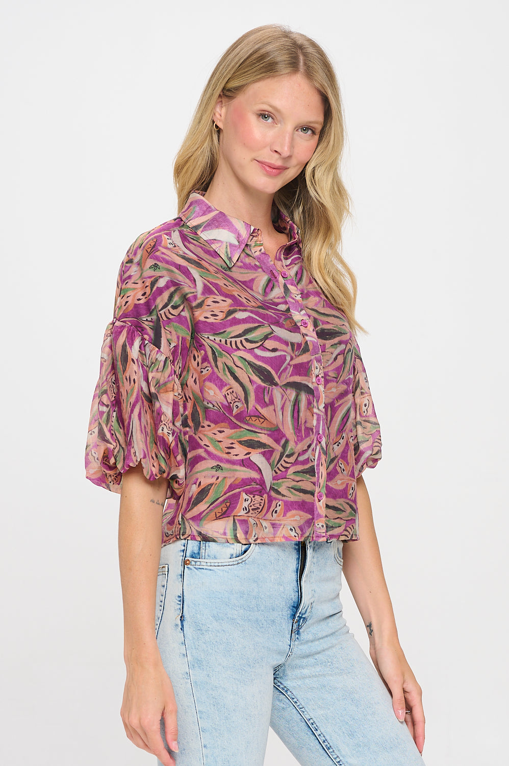 Autumn Leaves Mauve Maya Top