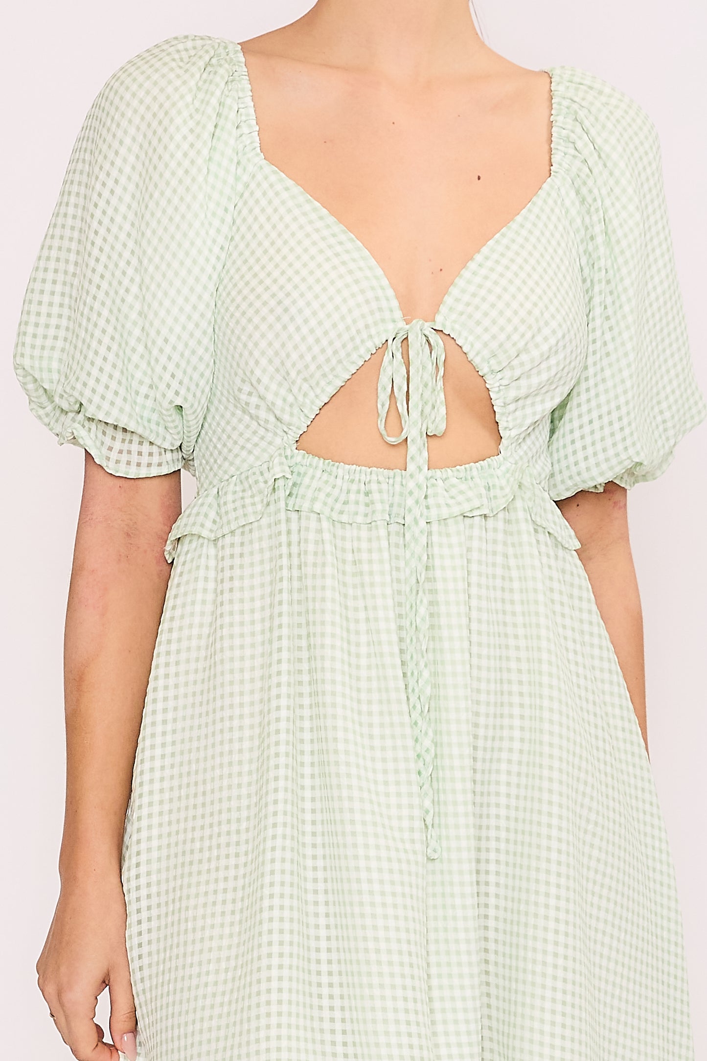 Mint Check Garden Dress