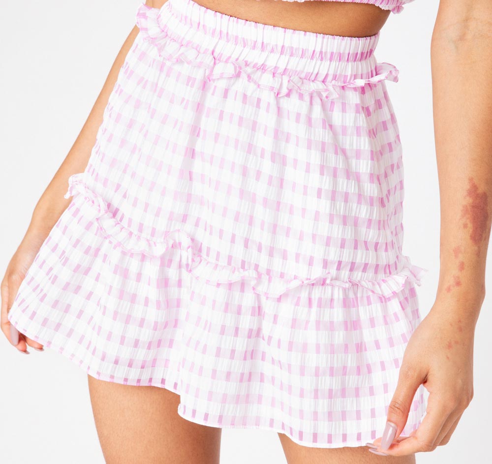 Lavender Gingham Selena Skirt