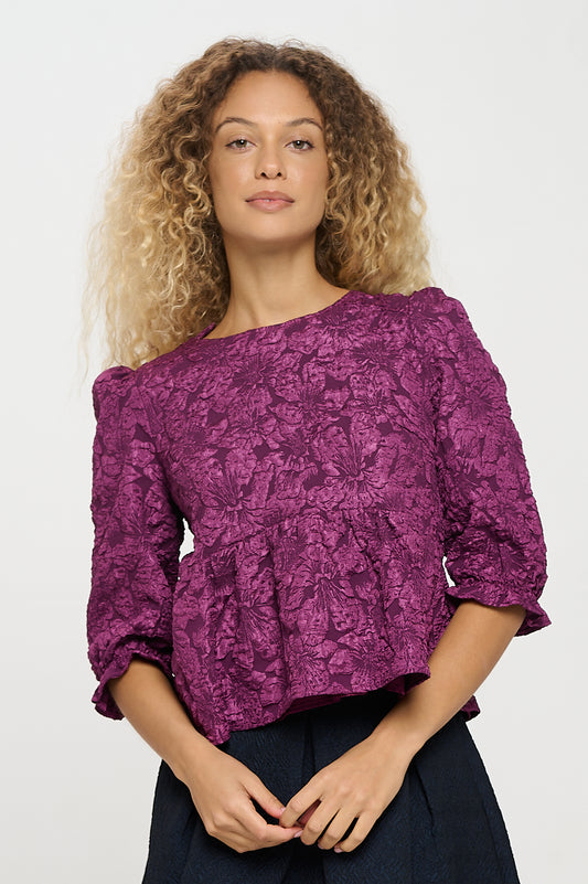 Violet Jacquard Blouse