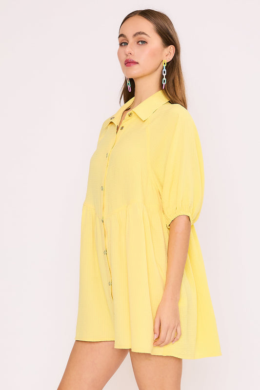 Shadow Stripe Yellow Ines Dress