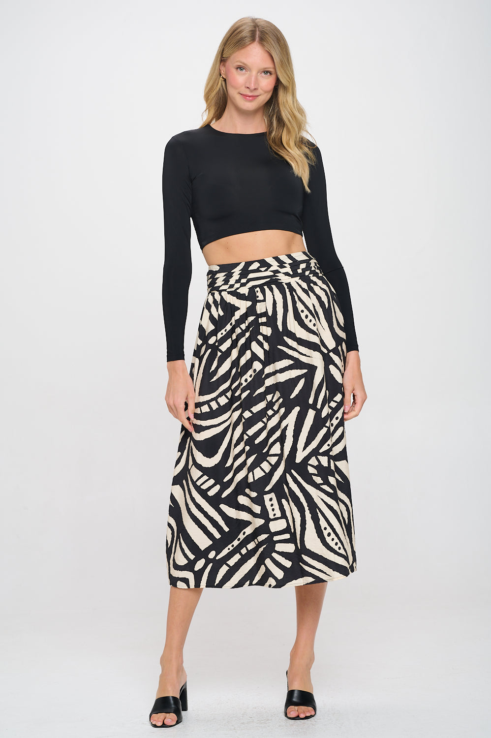 Tribal Black Tan Selena Skirt