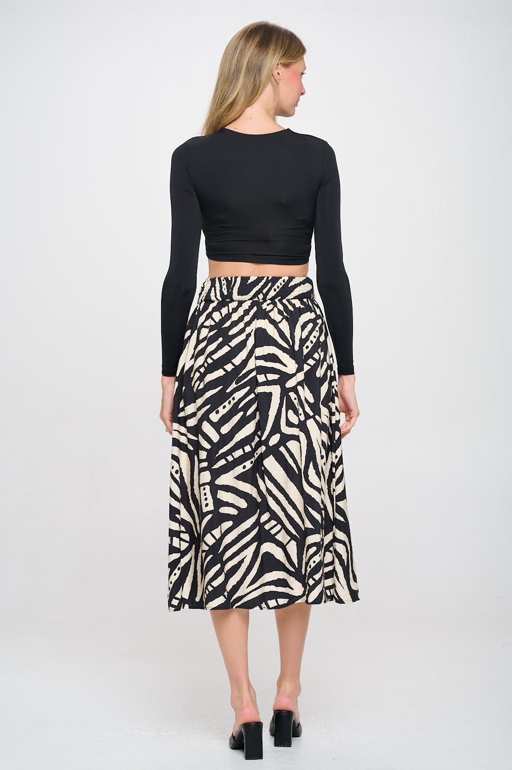 Tribal Black Tan Selena Skirt