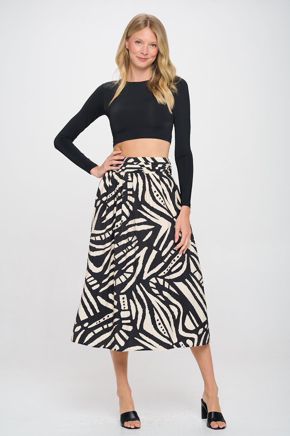 Tribal Black Tan Selena Skirt