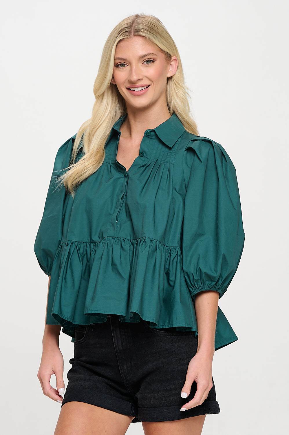 Hunter Green Poplin Dress