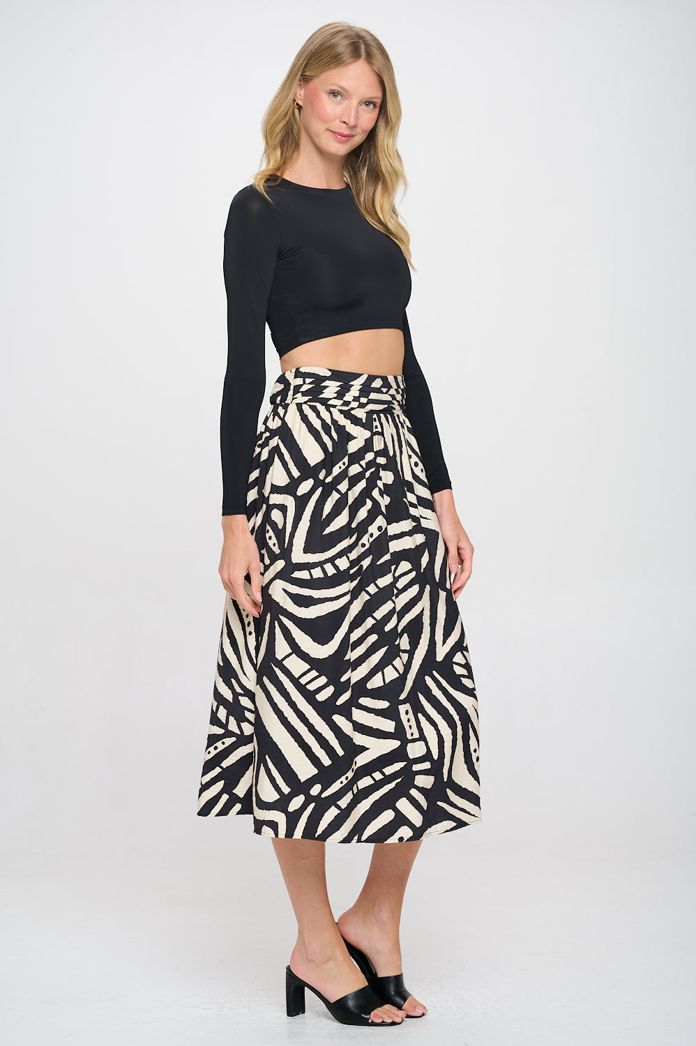 Tribal Black Tan Selena Skirt