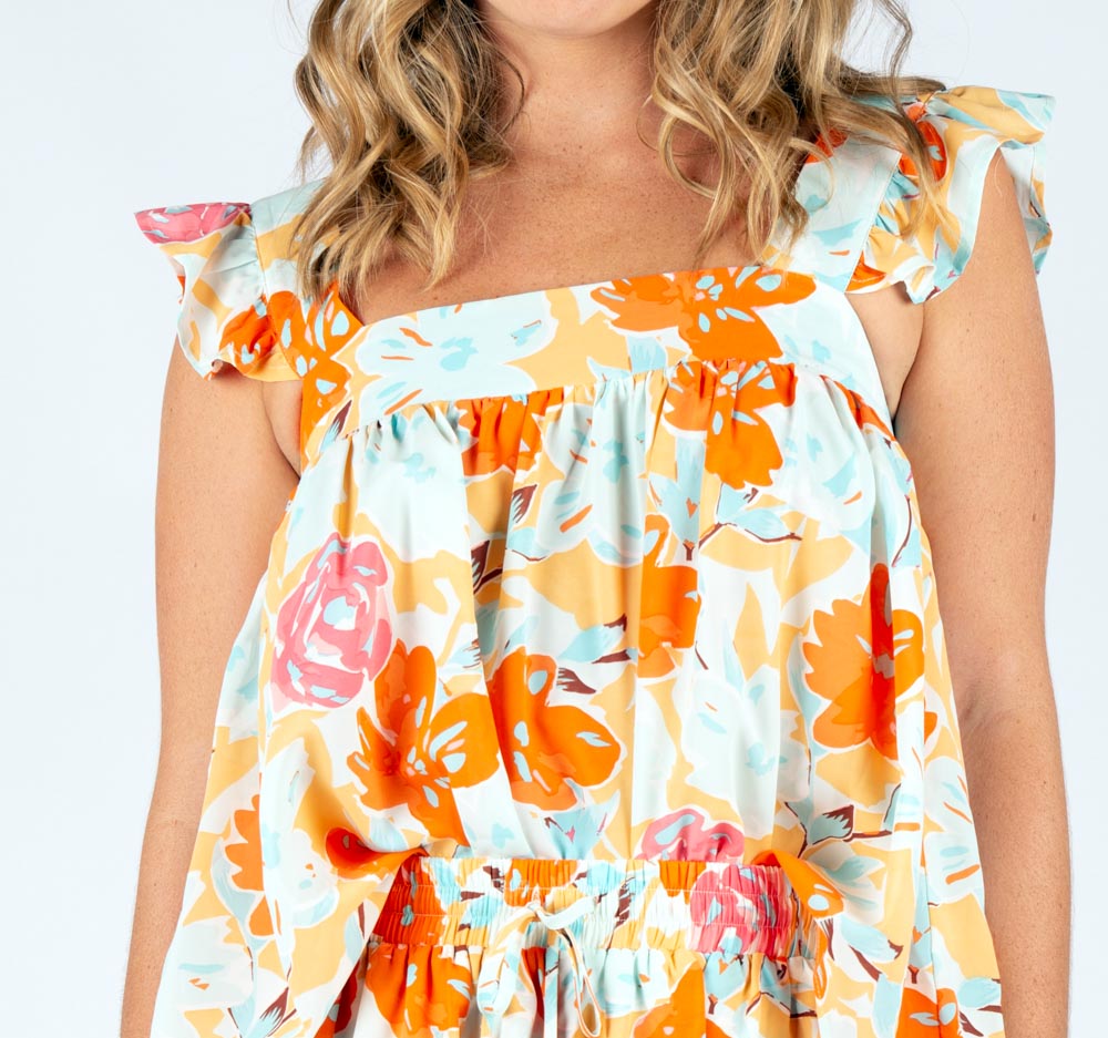 Orange Flower Yamas Top