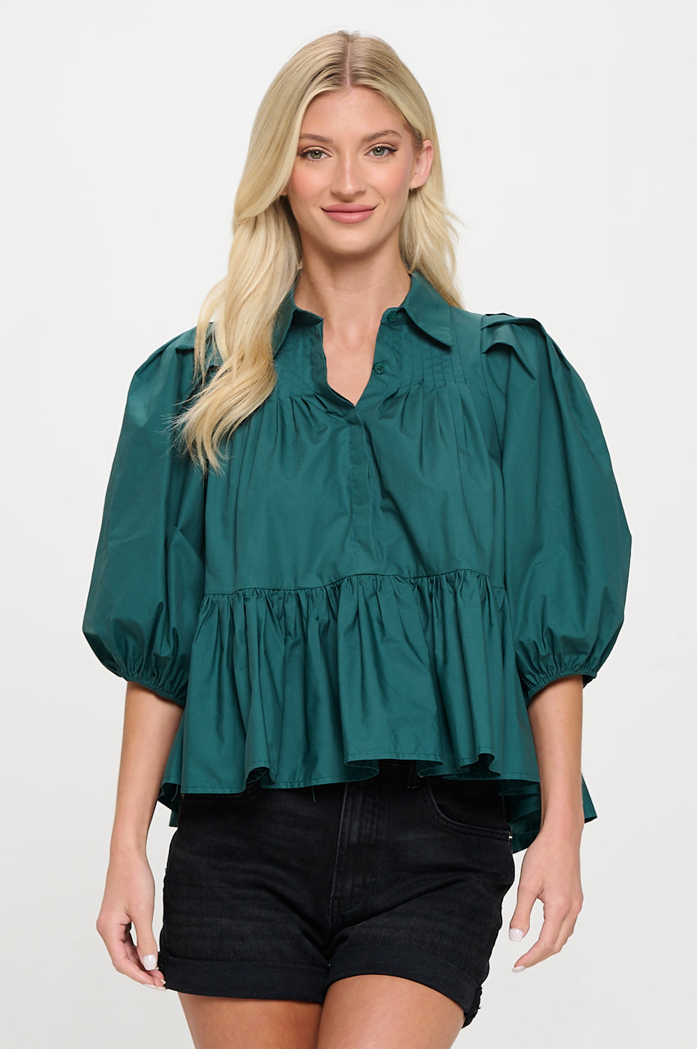 Hunter Green Poplin Dress