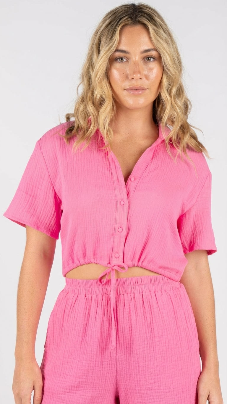 Fuchsia Eden Top, Fuchsia Eden, women's top, resortwear style, feminine boutique style by Meet Me in Santorini