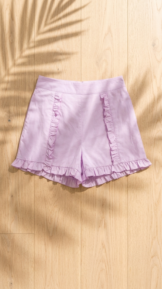 Lavender Breeze Shorts, Lavender Breeze, women's matching set, abstract print, resortwear style, feminine boutique style by Meet Me in Santorini