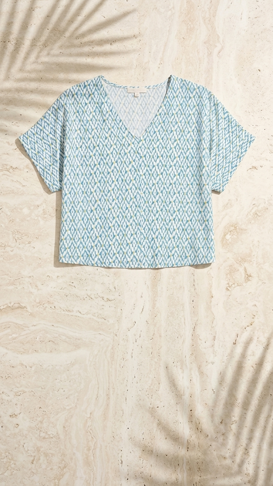 Creamy Ikat Paulina Top